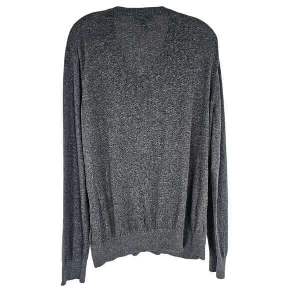 Banana Republic VNeck Pullover Sweater Sz XL Silk Linen Gray Quiet Luxury - Picture 2 of 7